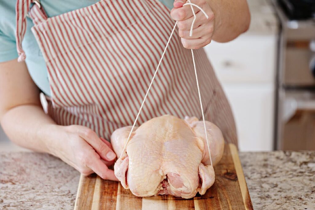 truss it with butcher twine to Smoked Whole Chicken
