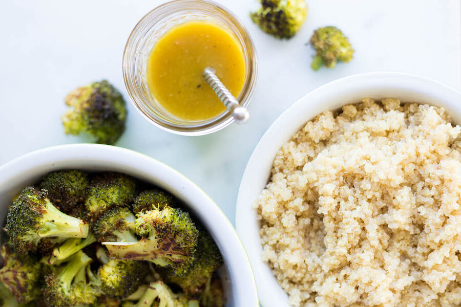 Broccoli Quinoa Grilled vegetables to pair Grilled Halibut Recipes