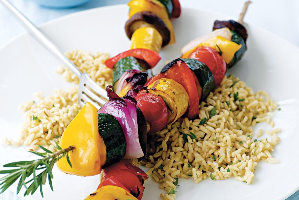 Serving up those grilled veggie skewers and wondering what to pair