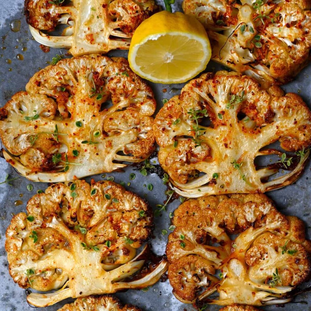 Smoky Grilled Cauliflower Steaks BBQ low-carb recipes