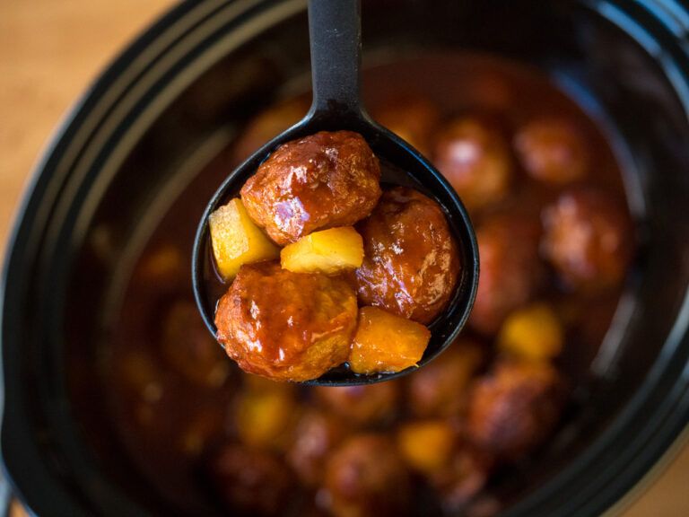 Slow Cooker Pineapple BBQ Meatballs