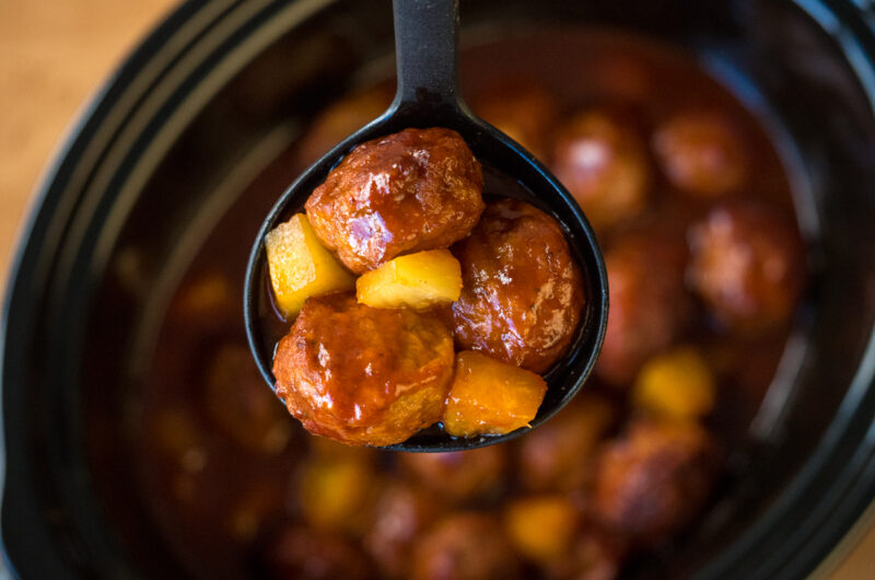 Slow Cooker Pineapple BBQ Meatballs Recipe