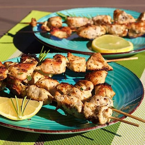 Grilled Lemon Herb Chicken Skewers BBQ low-carb recipes