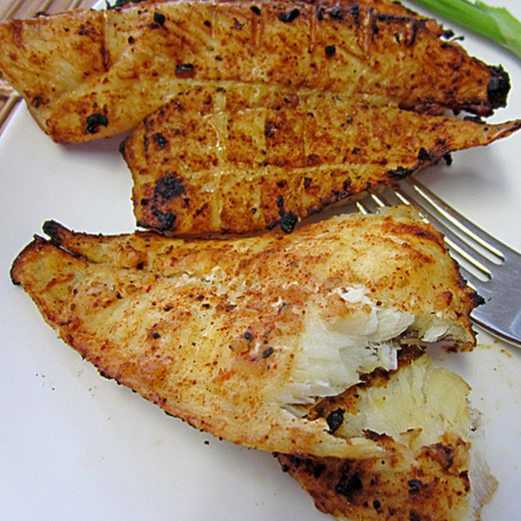 BBQ flounder on the plate