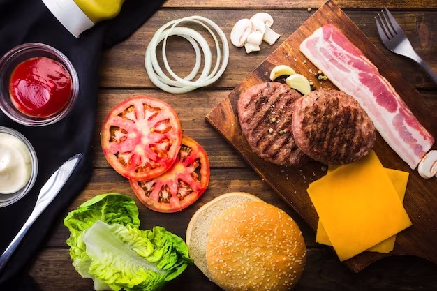 ingredients making cheese grill burgers