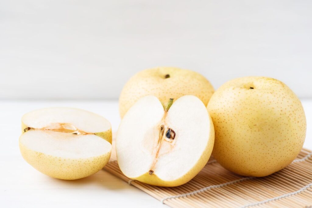 Asian pear: Grated to tenderize the meat and add a subtle sweetness.