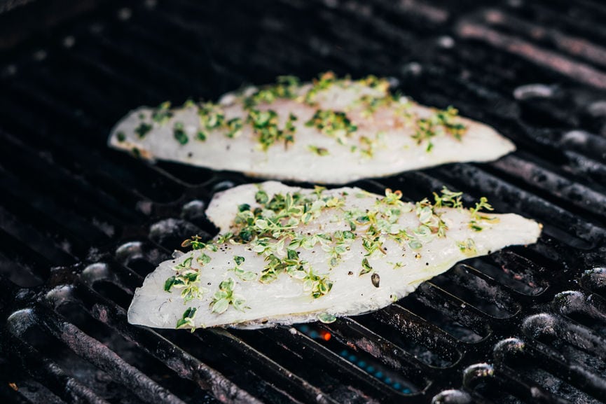 Place your flounder on the grill,