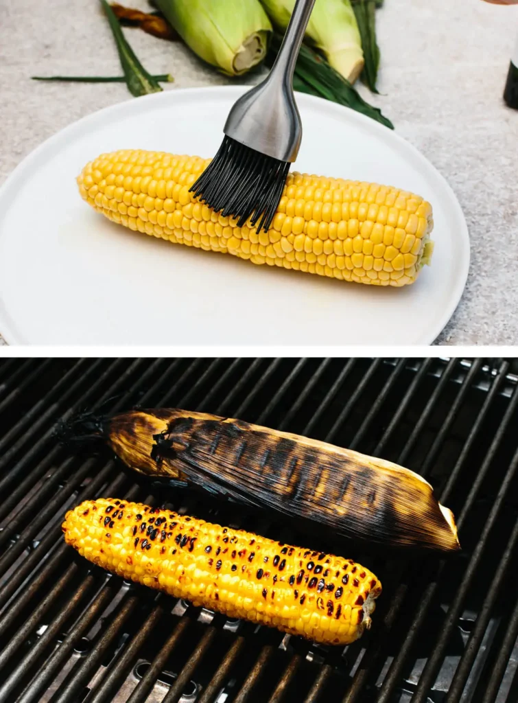 Grilled BBQ Corn on the Cob: seasoning the corn cob for grilling