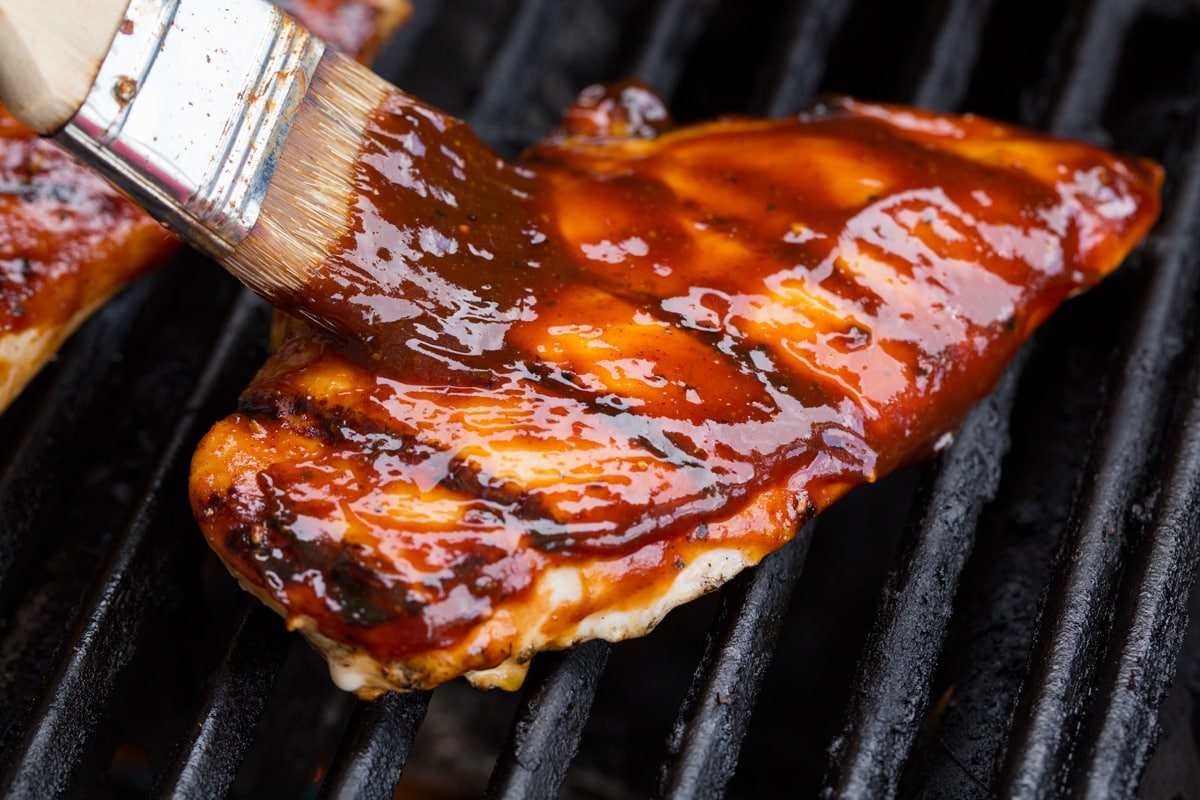 In the last 10-15 minutes of cooking, brush your chicken with your favorite BBQ sauce.