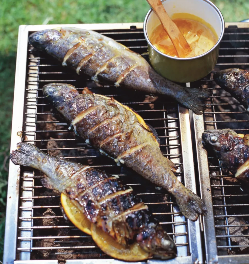 Placing your sea bass on the Grill