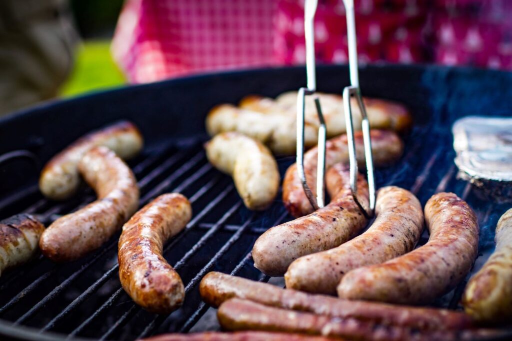 Placing the Sausages on the Grill