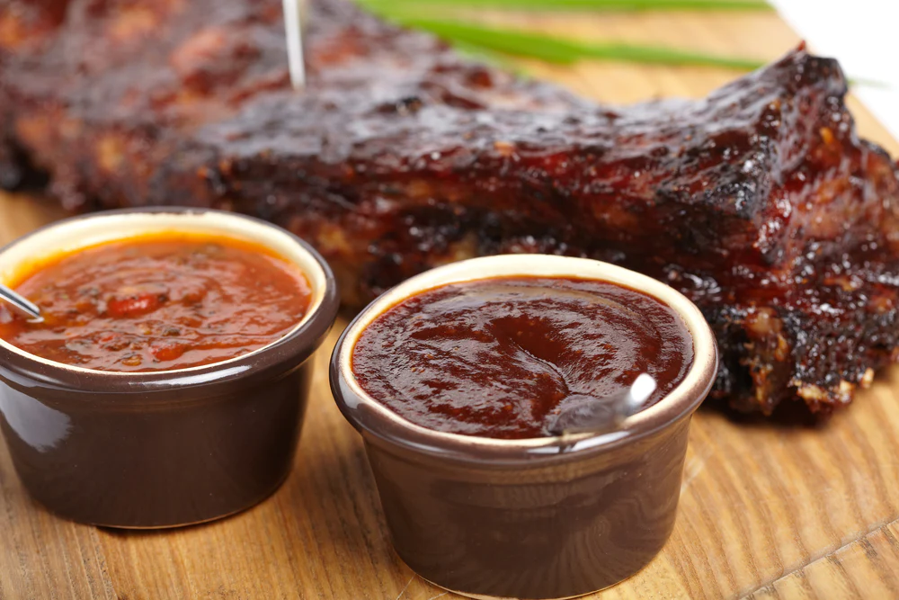 bbq sauce in meat