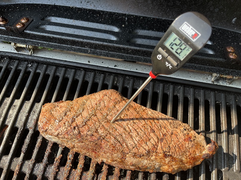 How to BBQ Right London Broil: checking temparature