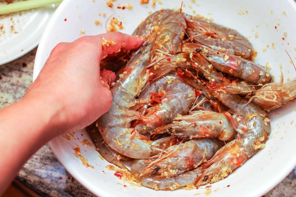 How to BBQ Whole Shrimp: Marination/Flavoring whole Shrimp