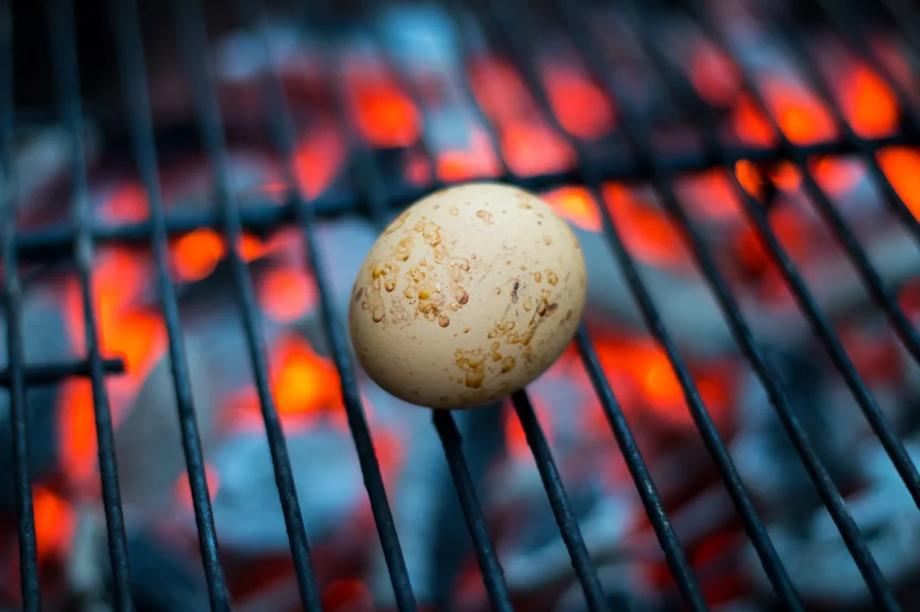 BBQ Hard Boiled Eggs direct Grilling