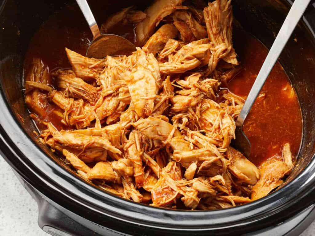 Quick and easy way to make shredded BBQ chicken