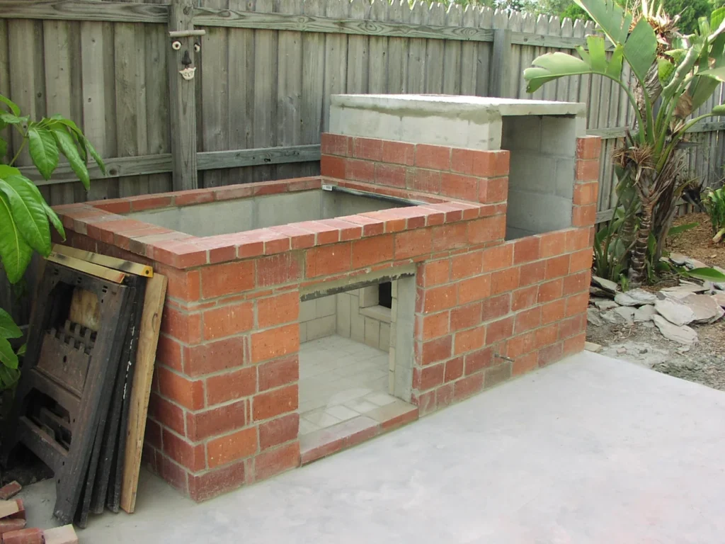 Creating the Firebox and Grill Area for Brick Barbecue