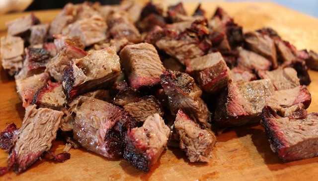 2 lbs smoked beef brisket or smoked pork shoulder for Grilled chili recipe