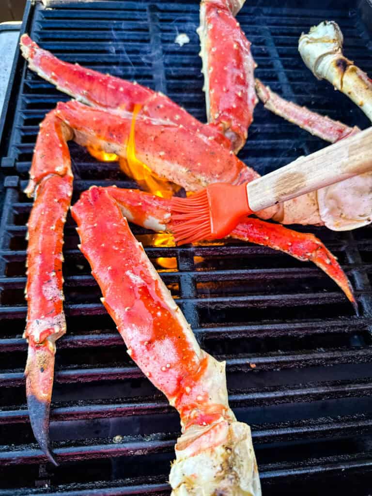 Cooking crab legs on the grill
