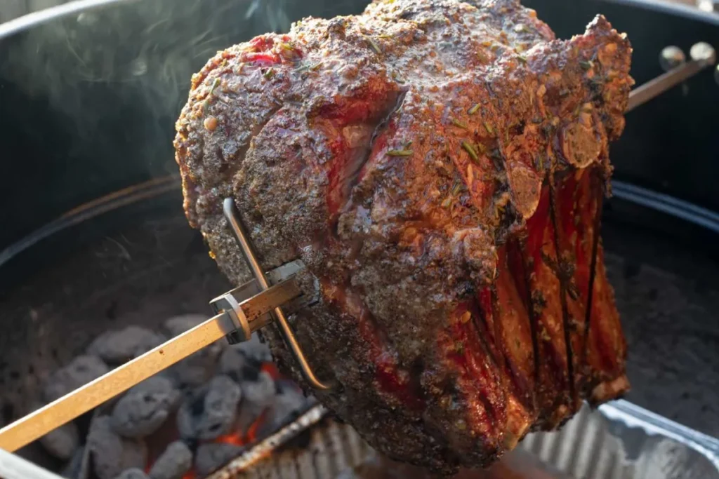 Cooking a rib roast on the barbecue: Creating the Crust in Griling Prime Rib