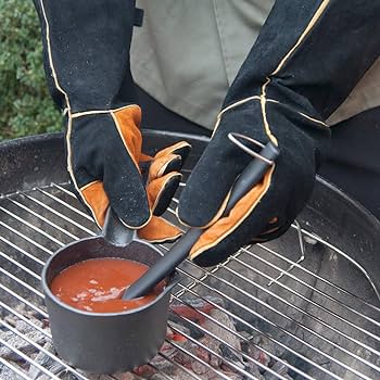 Best heat-resistant gloves for grilling 2024: Steven Raichlen Best of Barbecue Extra Long Suede Grill Gloves
