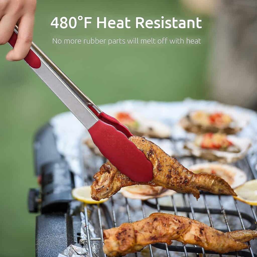 Will rubber tongs withstand grill temperatures?
