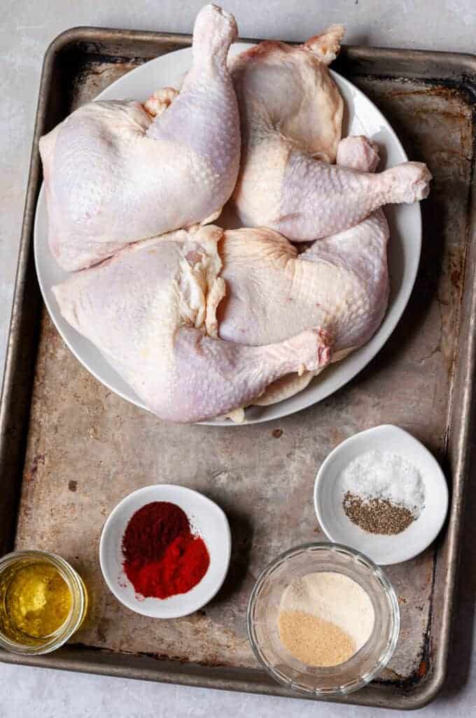 Ingredients for Simple and nutritious BBQ chicken quarters recipe
