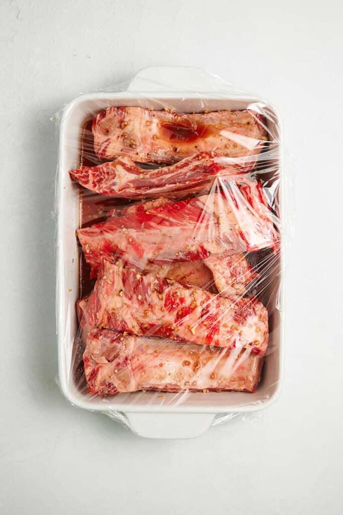 marinating the beef ribs