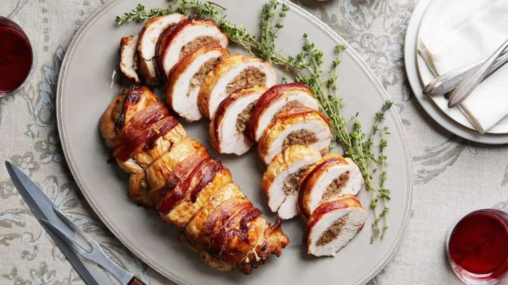 BBQ Bacon-Wrapped Turkey Breasts