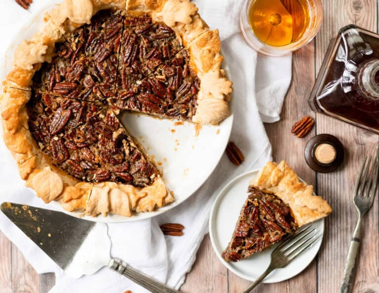 Smoked Pecan Pie with Bourbon Sauce