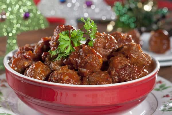 BBQ Sweet and Spicy Christmas Meatballs